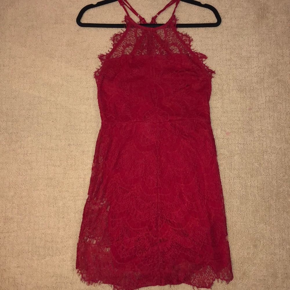 red lace free people dress